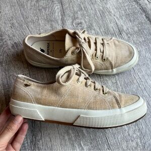 Superga x Jennifer Meyer Beige Canvas Platform Sneakers EU 37.5